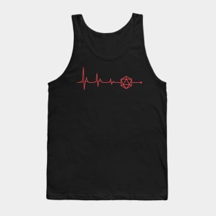 Polyhedral D20 Dice Heartbeat TRPG Tabletop RPG Gaming Addict Tank Top